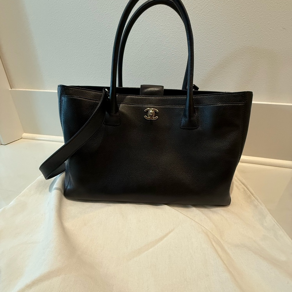 Chanel Black Leather Tote Bag